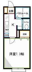 エスペランサ南荻窪 1Kの間取図画像