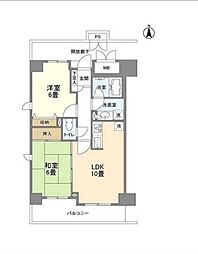 ヒルトップ中野 2LDKの間取図画像