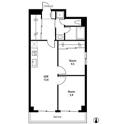 森田ビル 2LDKの間取図画像