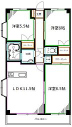 ベル・フォーレ白鷺 3LDKの間取図画像
