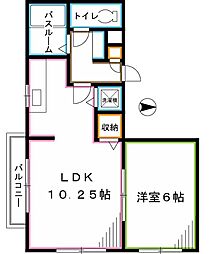 フレア・プランドールB棟 1LDKの間取図画像