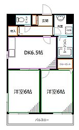 サリジェ21 1DKの間取図画像