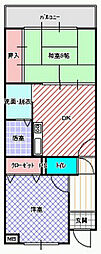 グリーンピア東寝屋川 2DKの間取図画像
