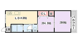 土佐ビル2 2LDKの間取図画像