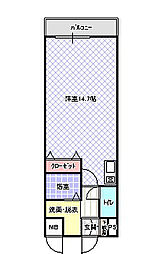 エスポワール ワンルームの間取図画像