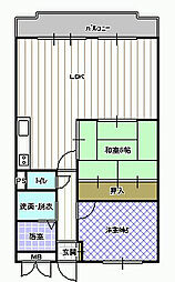 バーンフリート寝屋川 2LDKの間取図画像