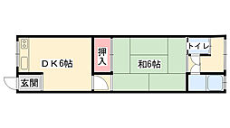 新家ハイツ 1Kの間取図画像