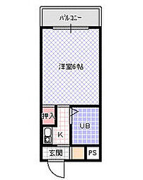 レナジア大東 ワンルームの間取図画像