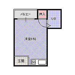 住地マンション ワンルームの間取図画像