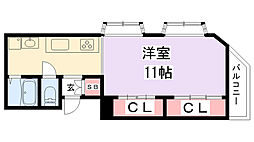 シャルマン81 ワンルームの間取図画像