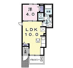 カーサコルティーレ2 1LDKの間取図画像