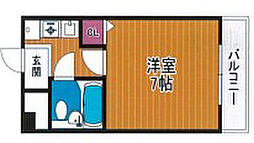 カサベルディ森田 1Kの間取図画像