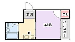 シャトウ・マ・メール 1Kの間取図画像