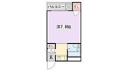 川島第12ビル 1Kの間取図画像