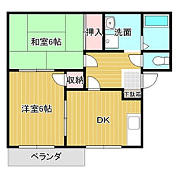 ハイツヒミコ 2DKの間取図画像