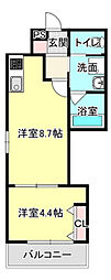 Halelea 1LDKの間取図画像