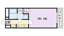 アメニティサンライズ 1Kの間取図画像