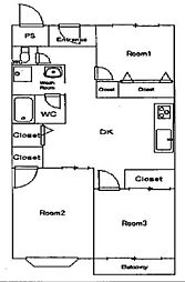 マンションウエストプラザ 3DKの間取図画像