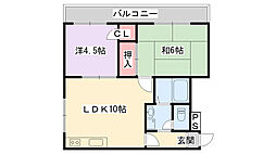 レスターテ2 2LDKの間取図画像