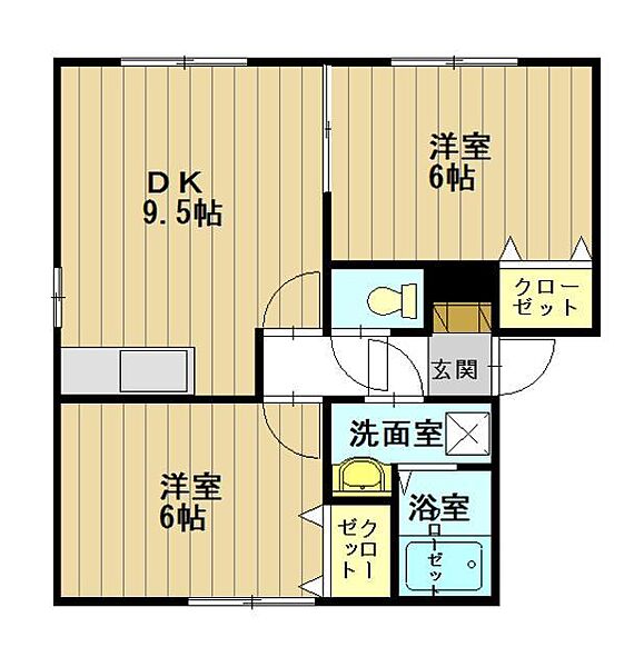 サニーライフＢ 101｜青森県弘前市大字東和徳町(賃貸アパート2DK・1階・48.80㎡)の写真 その2