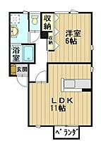 ポラリス 202 ｜ 青森県弘前市大字田園1丁目（賃貸アパート1LDK・2階・43.38㎡） その2