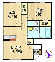 ソレア和徳Ａ 101 ｜ 青森県弘前市大字和徳町（賃貸アパート2LDK・1階・59.49㎡） その2