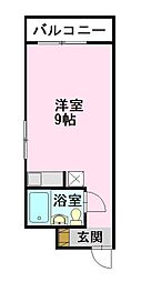 グローリア初穂弘前 ワンルームの間取図画像