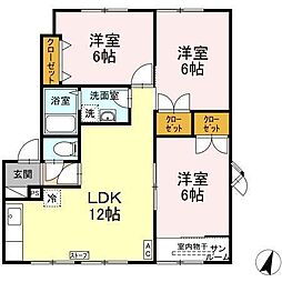 メイユール・ハロータウンB 3LDKの間取図画像