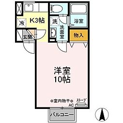 ボナージュ・ポム 1Kの間取図画像