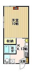 ラフォーレ 1Kの間取図画像
