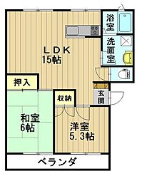 グリーンアイ城東 2LDKの間取図画像