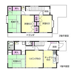 多摩湖町4丁目戸建て 4LDKの間取り