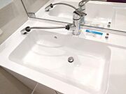 朝の身支度もしやすい広めの洗面台です。シャワー付きなのはうれしいですね！ 