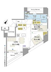 ドゥアージュコラッド松濤 2LDKの間取図画像