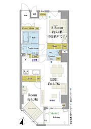 リシェ広尾 1SLDKの間取図画像
