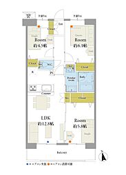 ライオンズマンション津田沼前原第2 3LDKの間取図画像