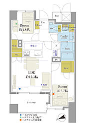プレミスト明石町 2LDKの間取図画像