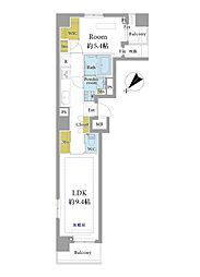 パークウェル銀座EAST 1LDKの間取図画像