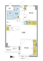 荻窪豊栄ステーションプラザ 2LDKの間取図画像