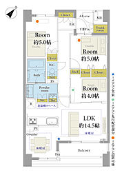 D'クラディア横浜マークス 3LDKの間取図画像