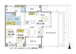 ディークラディア中野桃園 2LDKの間取図画像
