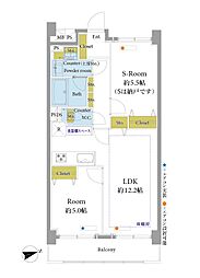 ライオンズマンション中野坂上シティ 2LDKの間取図画像