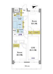 ライオンズマンション中野坂上シティ 2LDKの間取図画像