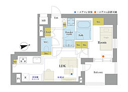 リビオ中野坂上パークフロント 1LDKの間取図画像