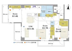 藤和シティコープ西横浜 3LDKの間取図画像
