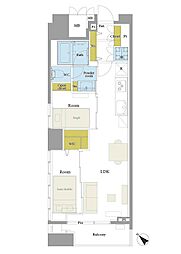 ラ・プラースウエスト 2LDKの間取図画像