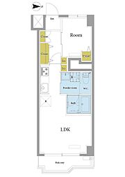 築地永谷コーポラス 1LDKの間取図画像