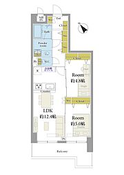 ライオンズマンション幸手 2LDKの間取図画像