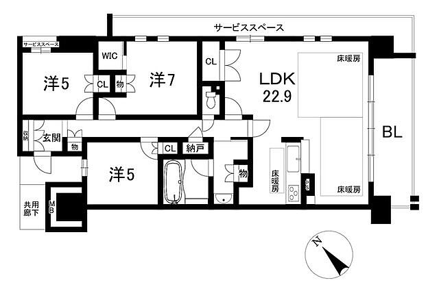 間取り プラウド近江八幡 3階/-