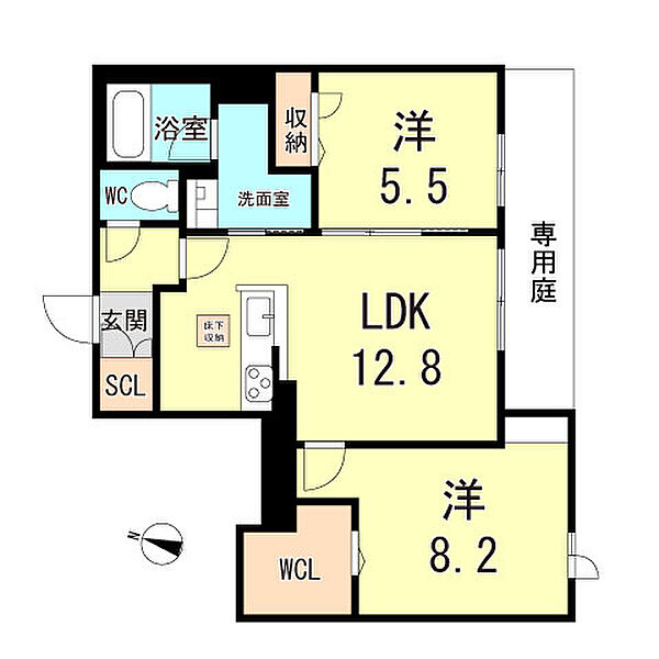 兵庫県神戸市垂水区桃山台２丁目(賃貸マンション2LDK・1階・61.85㎡)の写真 その1